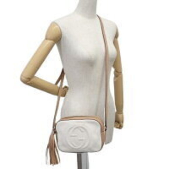 Gucci SOHO Disco Bag crossbody shoulder tassel leather beige white - Picture 3 of 7